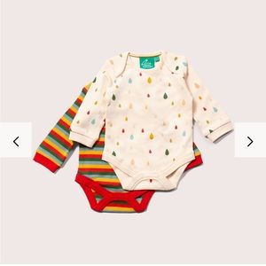 Little Green Radicals organic cotton bodysuits set of 2 size 12-18 months